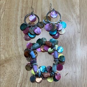 Lia Sophia Multicolor Disc Earrings and Bracelet Set